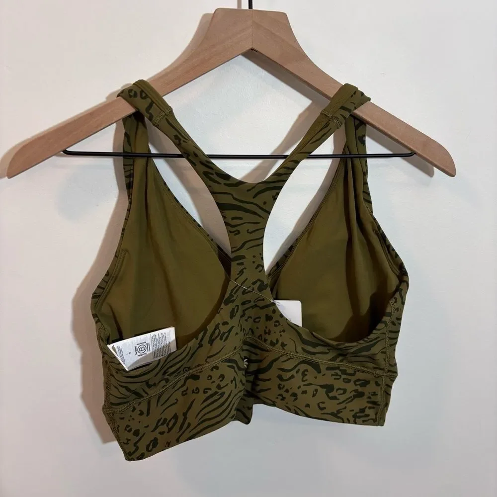 Athleta Transcend Plunge Bra NEW with tags Size Large D/DD Nina Animal Olive - Picture 8 of 14